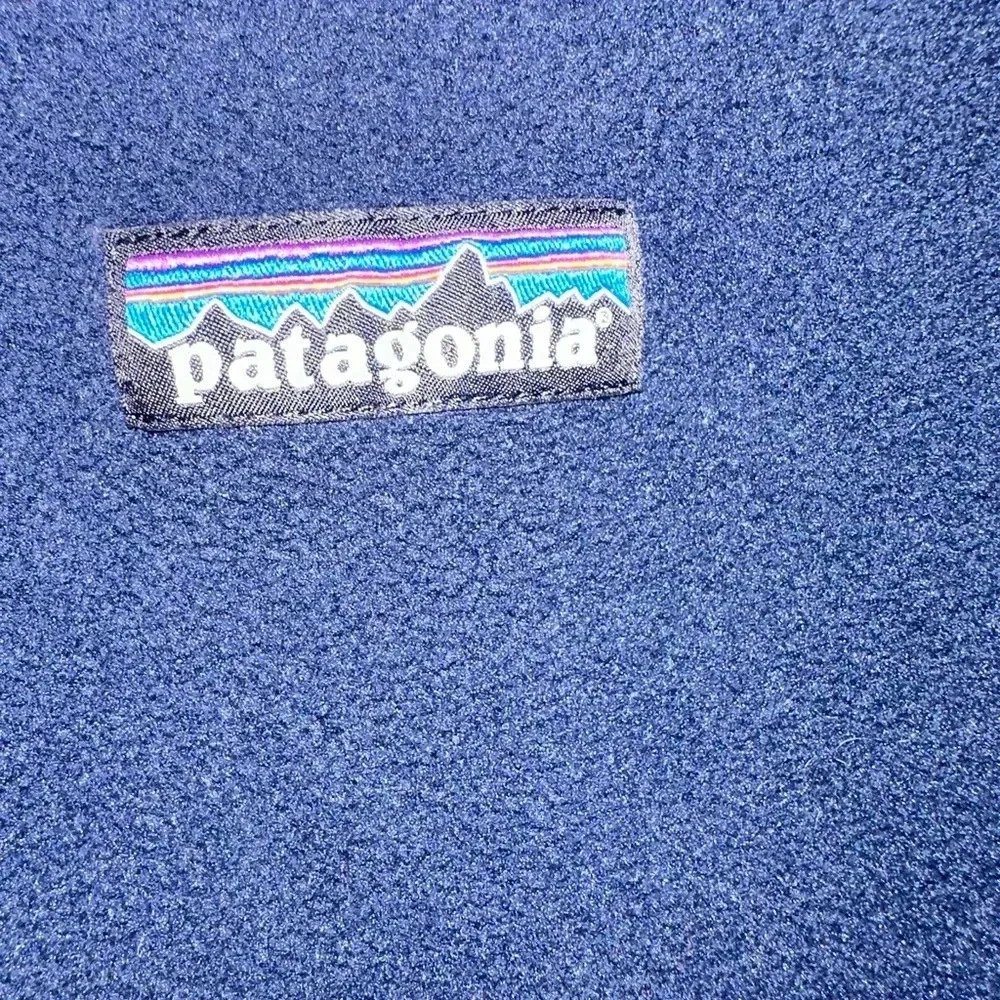 Patagonia Sweater Fleece Women Large Pullover Navy Blue 1/4 Zip - Picture 5 of 6